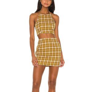Superdown Two Piece Yellow Plaid Clueless Set M
